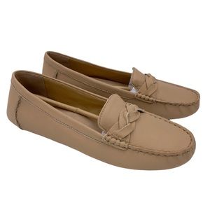 Like New Sperry Bridge Driver Braided Loafers Moccasins Leather Linen Beige 9